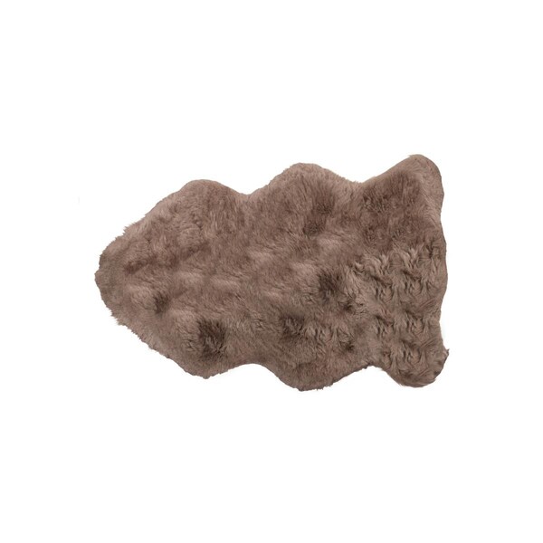 Home Roots Beddings Icelandic Sheepskin Single Long-Haired RugTaupe 2 x 3 ft. 332267 - main
